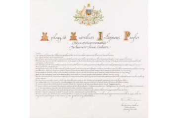 Visual of Apology to Australia's Indigenous Peoples parchment.