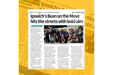 Local Ipswich News article Ipswich's Bean on the Move hits the street with bold aim.