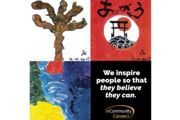 Collage of Ryu's artwork.
